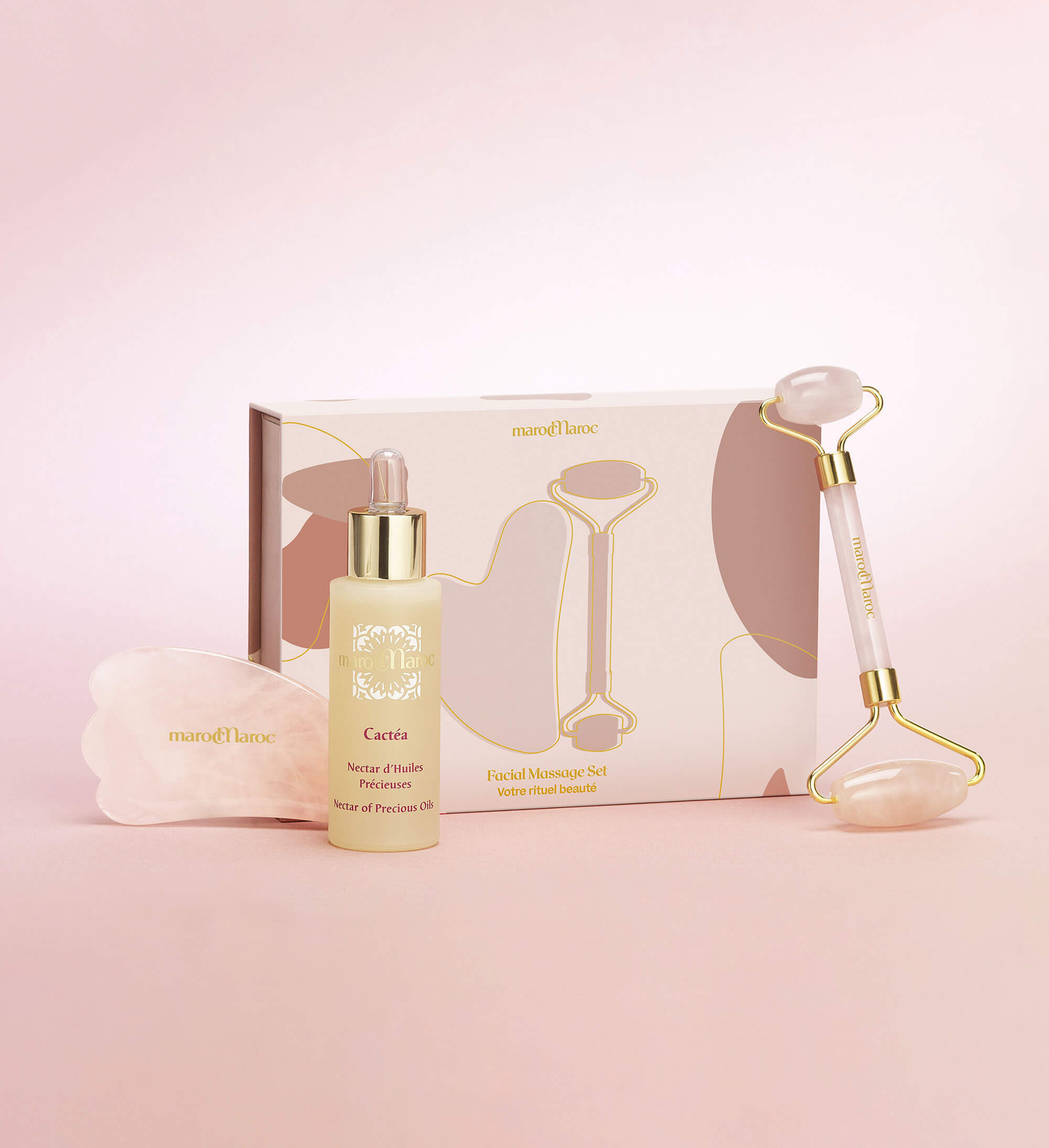 Coffret Massage Roller et Gua Sha - Soins Viage - marocMaroc